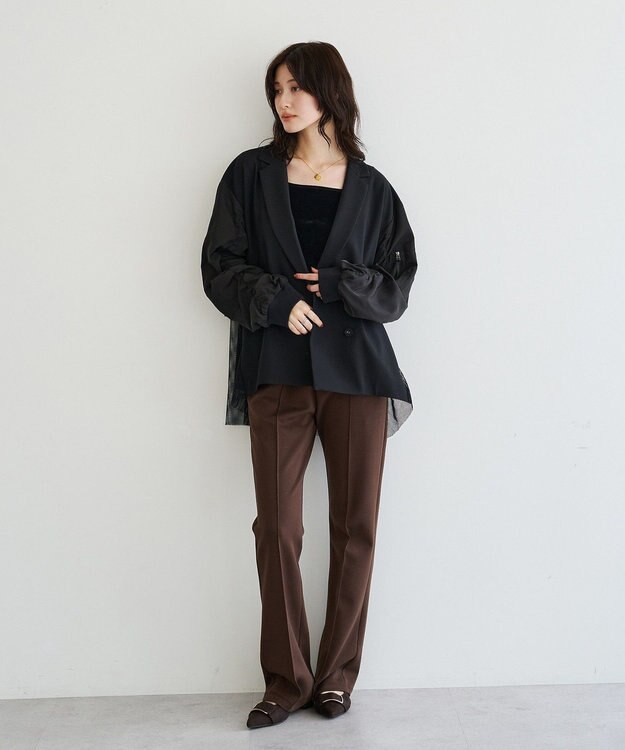 YECCA VECCA ストレッチセンターシームフレアパンツ Brown