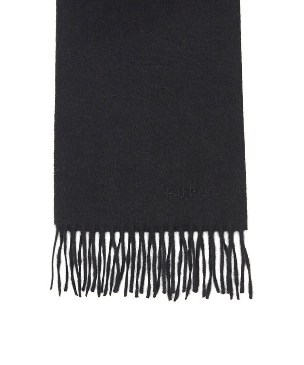 MOONBAT FURLA(フルラ）カシミヤ100％ 無地 プチマフラー ブラック