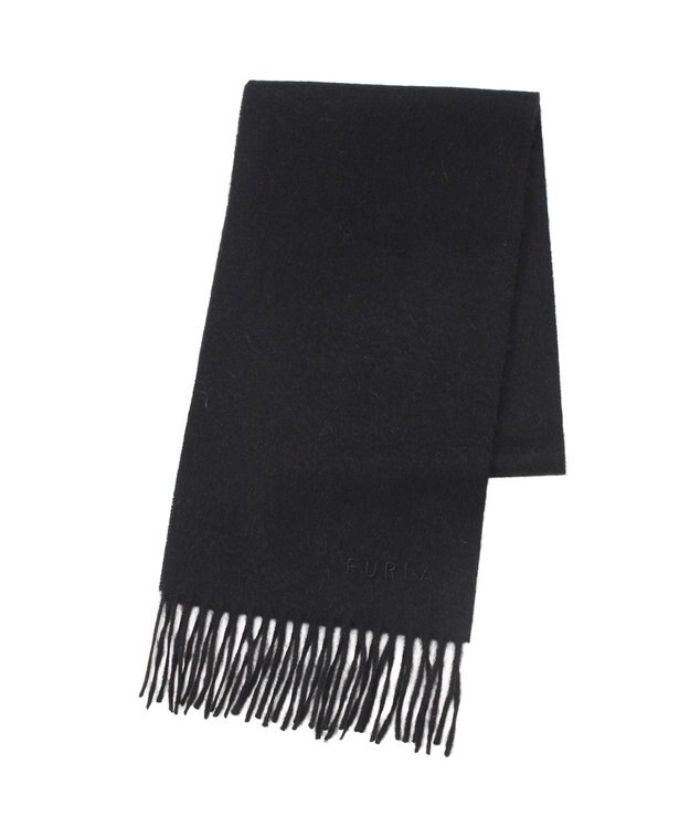 MOONBAT FURLA(フルラ）カシミヤ100％ 無地 プチマフラー ブラック