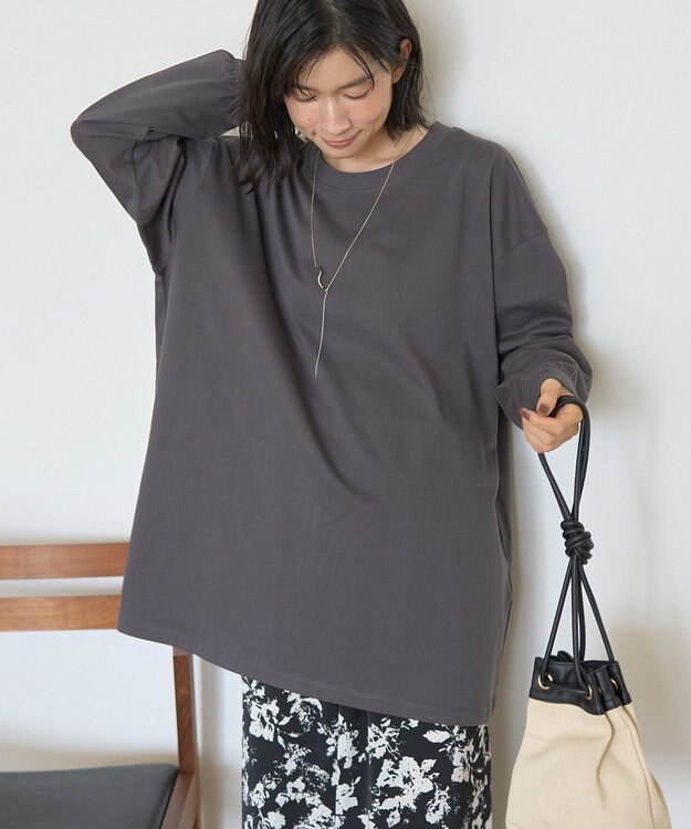 AMERICAN HOLIC コットンロング丈プルオーバー Charcoal Gray