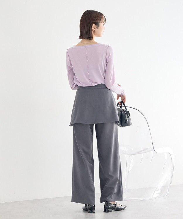 earth music&ecology 微シアーメロープルオーバー Light Purple