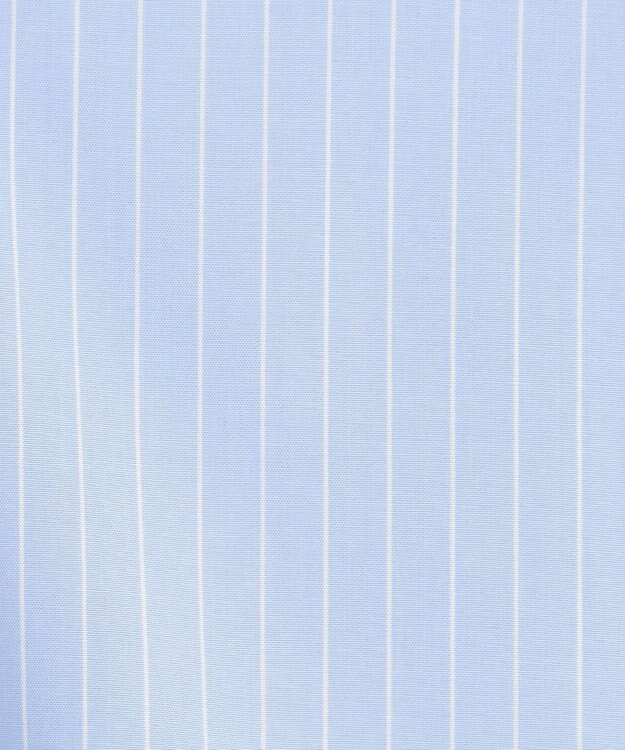 UNFILO ハイネックブラウス ブルー×オフストライプ