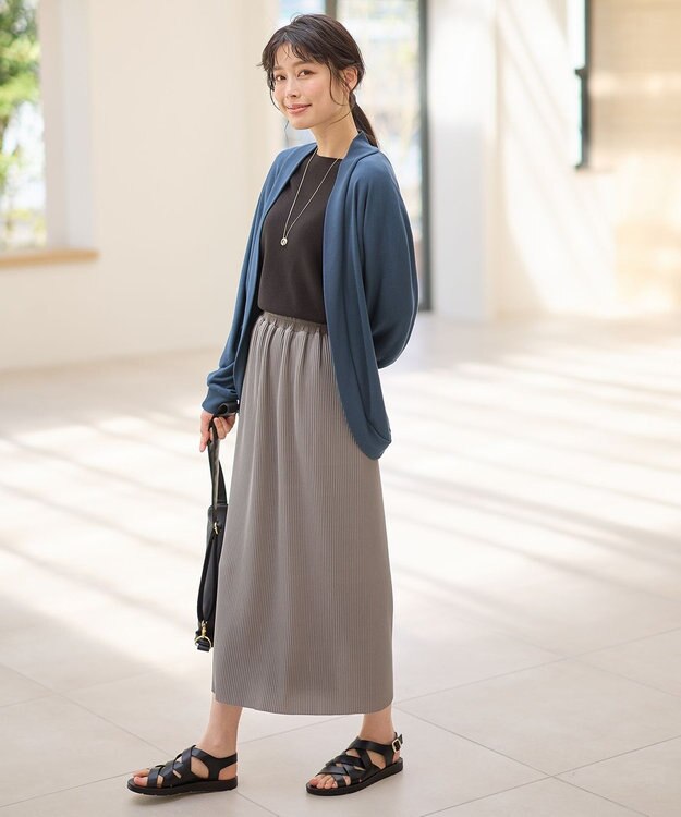 ANY 【洗濯機可/UVケア】ドルマンスリーブカーディガン ダルブルー