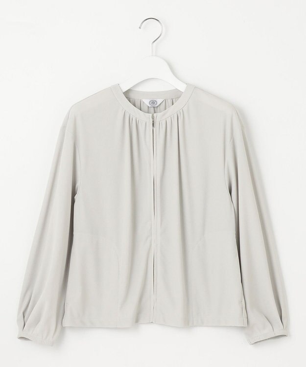 J.PRESS LADIES L シアージャージー ブルゾン ライトグレー系