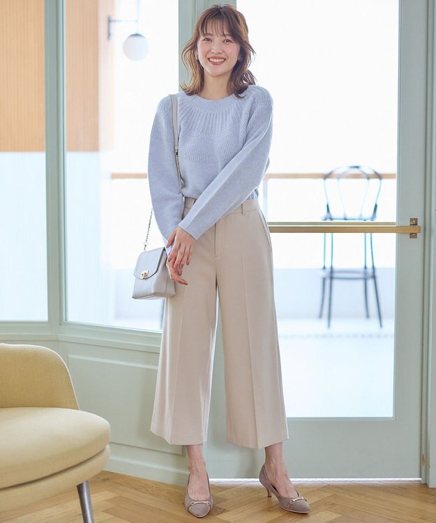 ANY SIS S 【シリーズ累計7万本突破！】サーモ2WAYストレッチ ワイドパンツ アイボリー