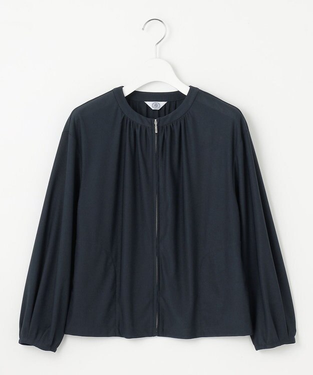 J.PRESS LADIES L シアージャージー ブルゾン ネイビー系