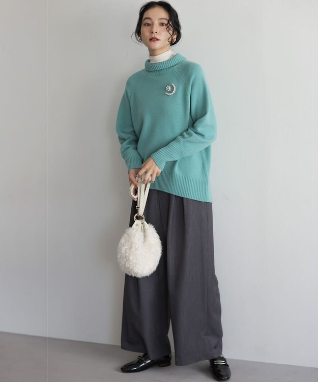 組曲 スクエアトゥローファー ブラック系