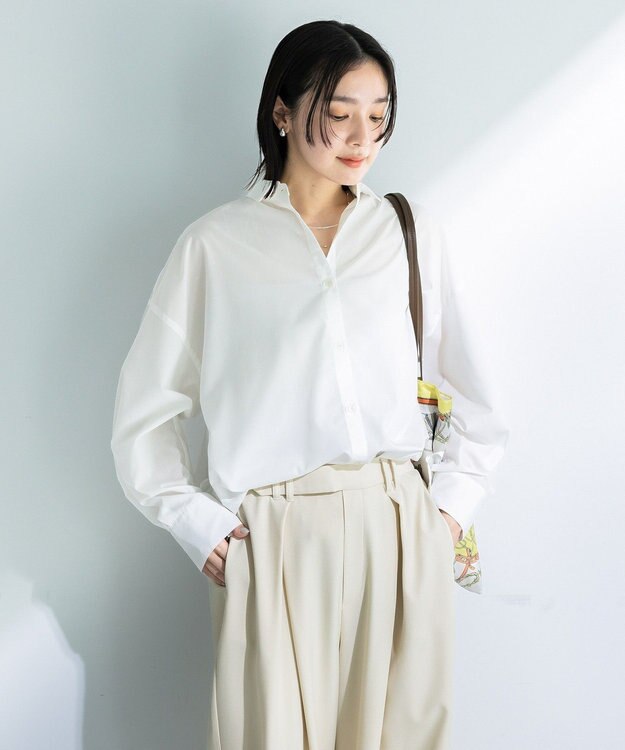 Green Parks イージーケア抜け衿シャツ Off White