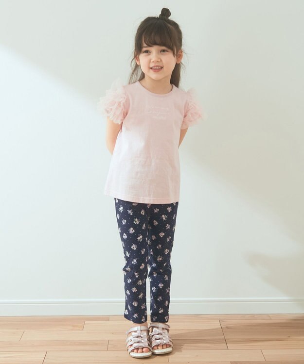 ANY KIDS 7daysガーリーパンツ(カットソー) ネイビー花柄