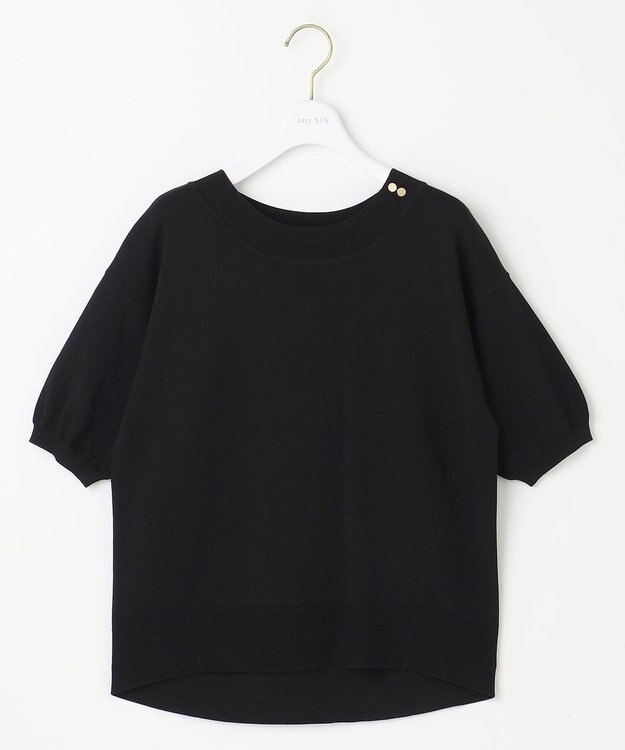 ANY SIS 【接触冷感・UVケア】フロント切替 プルオーバー ブラック