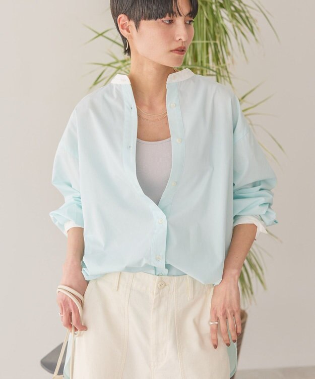 AMERICAN HOLIC イージーケアバンドカラーロングシャツ Mint