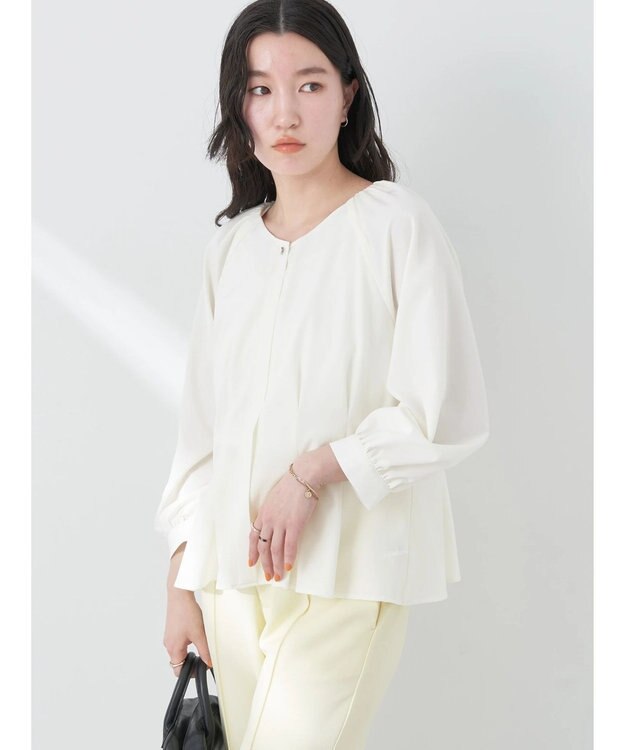 earth music&ecology ペプラムブラウス Ivory