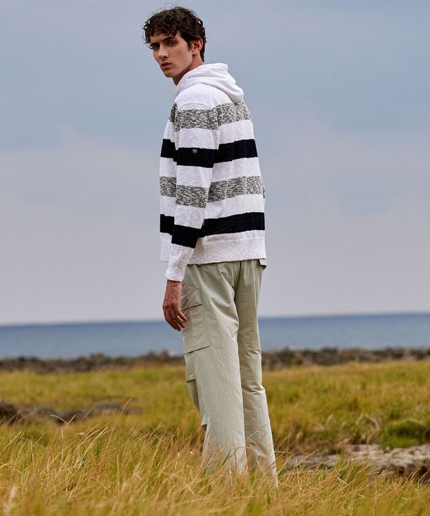 JOSEPH ABBOUD MOUNTAIN 【ユニセックス・ECO撥水/抗菌性/軽量】タスランワッシャー クライミングカーゴ パンツ ライトグレー系