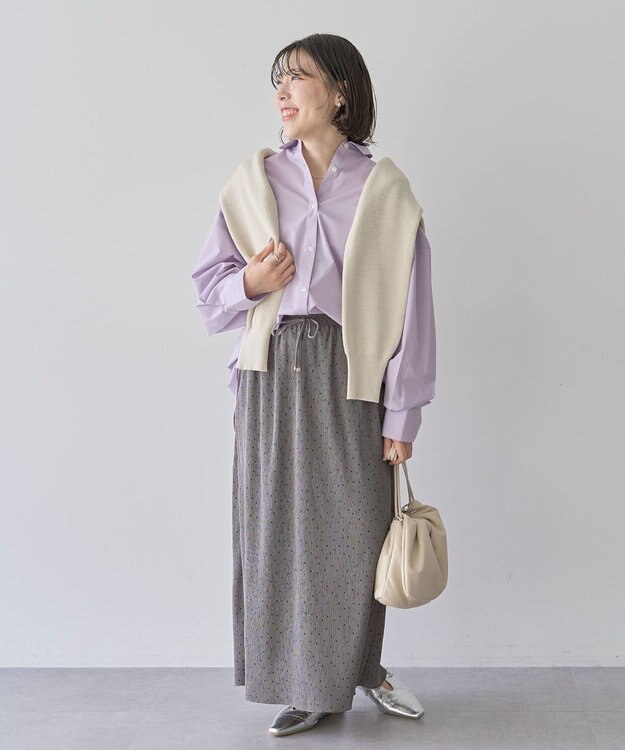 Green Parks イージーケア抜け衿シャツ Purple