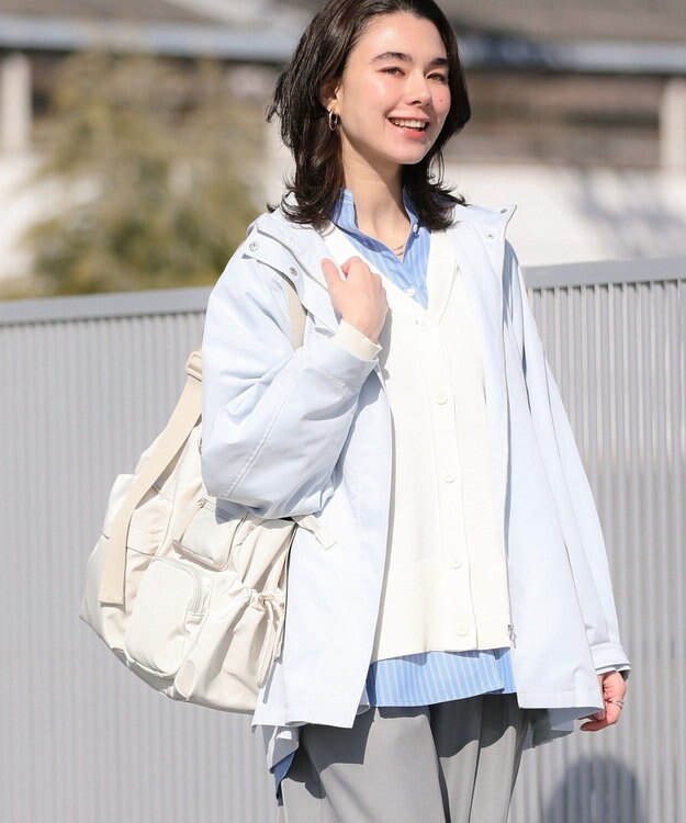 Green Parks イージーケア抜け衿シャツ Stripe Blue