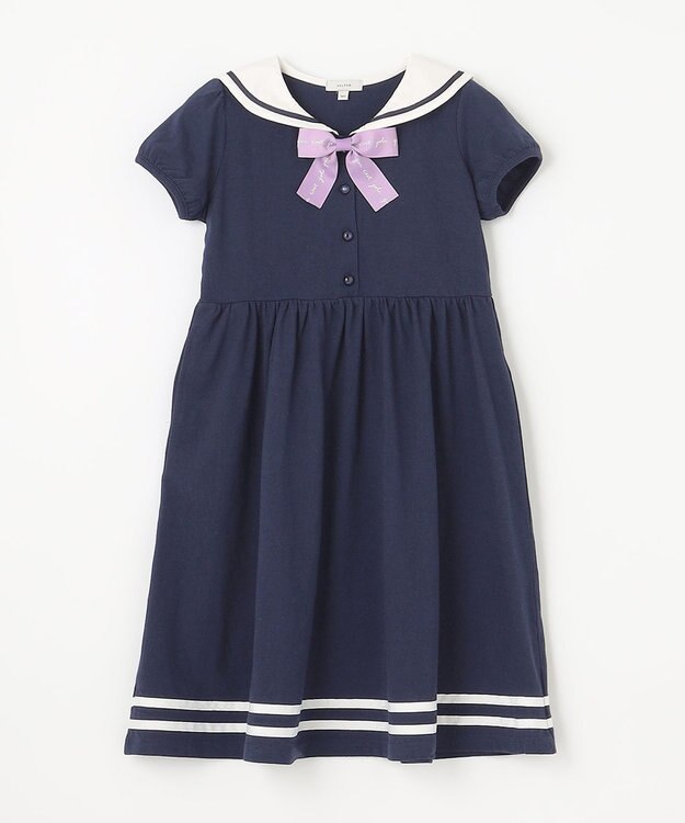 ANY KIDS セーラーカラー ワンピース ネイビー
