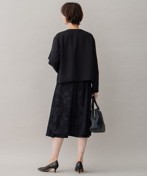 自由区 【XSサイズ～/洗える/リバーシブル】フラワーオパール リバーシブルスカート ネイビー系