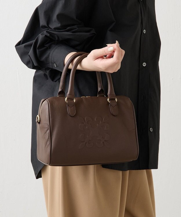 russet 《composition》レザー2WAYミニボストンバッグ(CE-1684) D.Brown