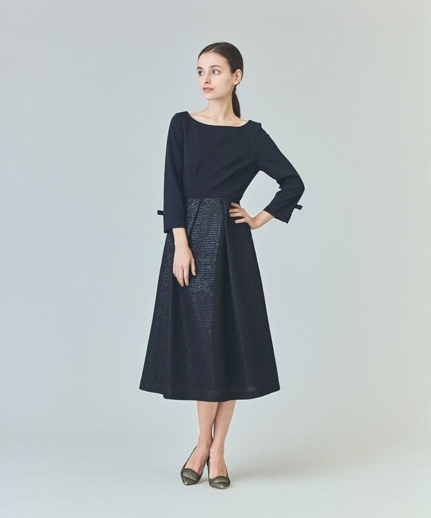 GRACE CONTINENTAL スパングルワンピース ブラック