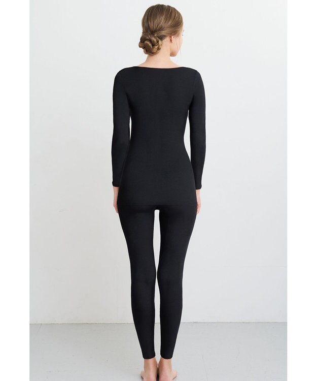 WACOAL あったかインナー 【ふんわりあったか】 8分袖 長袖 天綿オーガニックを使用 あたたかい ムレにくい しなやかでやわらかい 3Lまで対応 大きいサイズ レディース CLD310 /ワコール ブラック