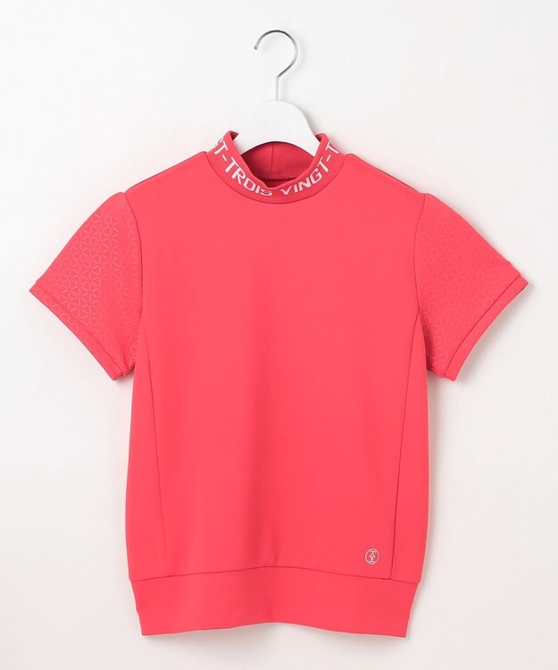 23区GOLF 【WOMEN】ライトダンボール ロゴリブモックネック ピンク系