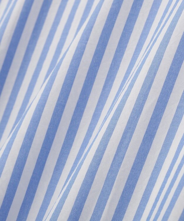 Green Parks ウエストリボンミディ丈ワンピース Stripe Blue