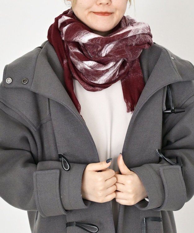 muto ニードルパンチ シルクウールストール wine