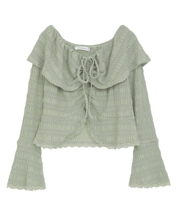 Green Parks シャーリングオフショルプルオーバー Mint