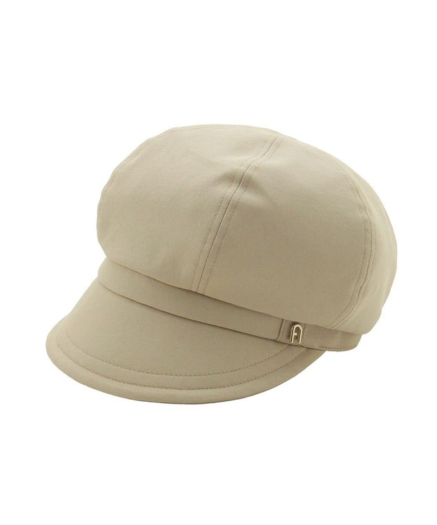MOONBAT 【遮光100％/遮熱/UVカット】FURLA(フルラ)アーチロゴ キャスケット 帽子 無地 サイズ調整可能/手洗い可能/日本製 ベージュ