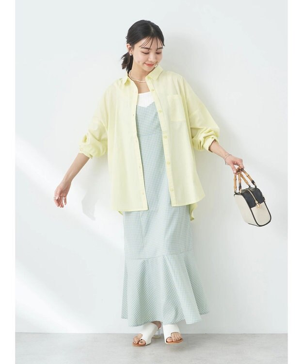 earth music&ecology ポプリンボックスシャツ Yellow