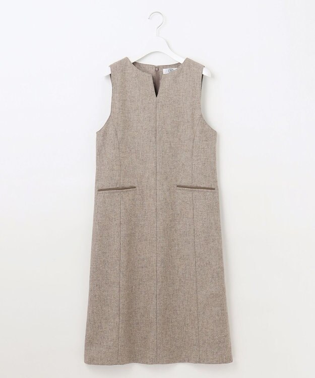 J.PRESS LADIES T/W シャブレーツイル ジャンパースカート ベージュ系