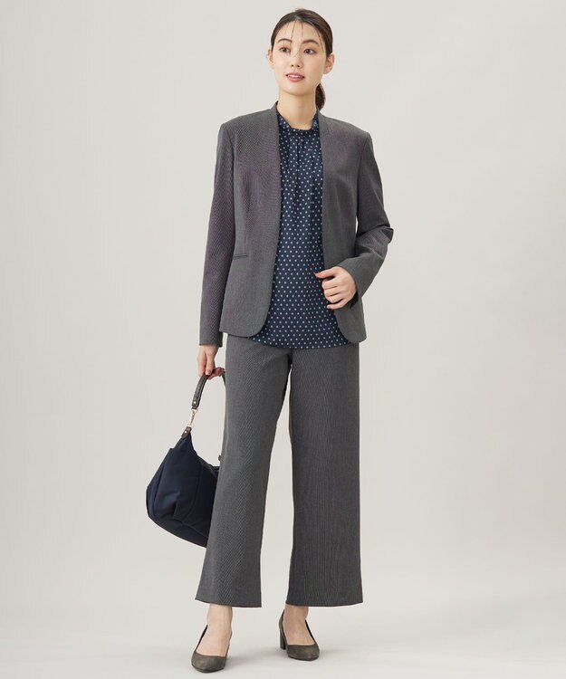 J.PRESS LADIES 【WEB限定カラーあり】T/Rアルガンシルク ワイド パンツ ライトグレー系