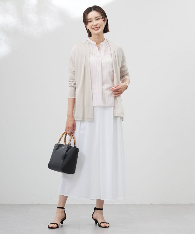 J.PRESS LADIES 【WEB限定カラーあり・洗える】トリコットジャージー フレアーパンツ ホワイト系