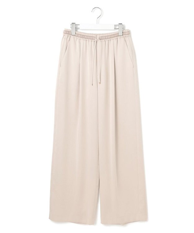 23区 【Oggi9月号掲載/撥水加工】スムースサテン タック ワイド パンツ ベージュ系