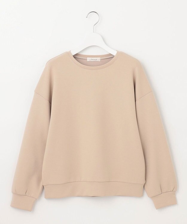 Feroux 【洗える】袖フリルダンボール プルオーバー ベージュ系