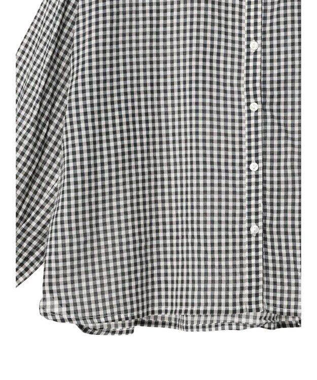 earth music&ecology コットンボイルギャザーシャツ Gingham Check
