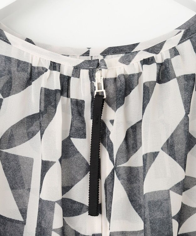 23区 【洗える】Ratti ウォールプリント ブラウス モノトーンプリント