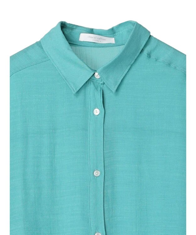 Green Parks ジャガードシアーシャツ Green