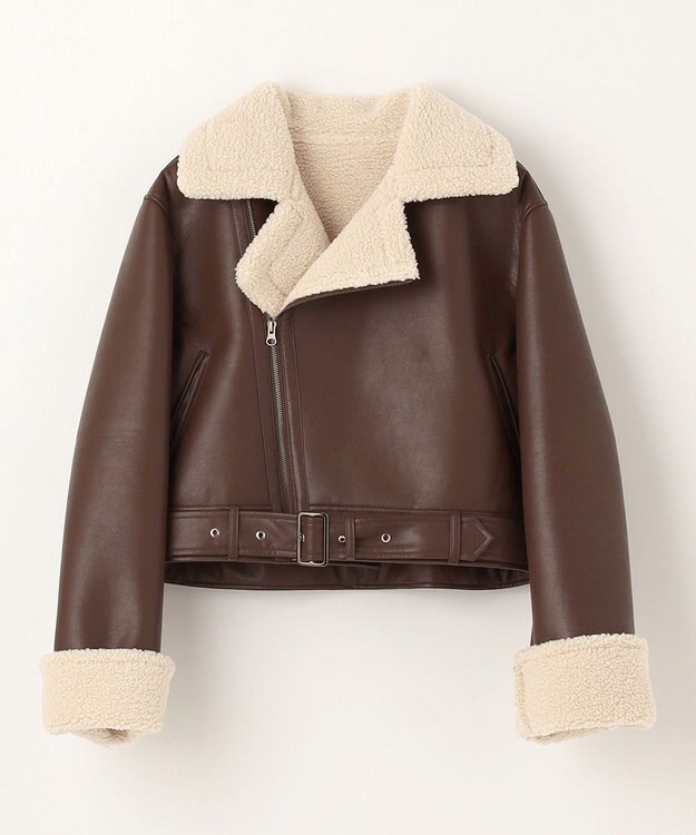 NAVE 【Nave】ヴィーガンムートン ライダースジャケット ブラウン系