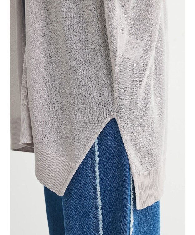 Green Parks 推しニット　ゆったりミドル丈カーディガン Light Gray