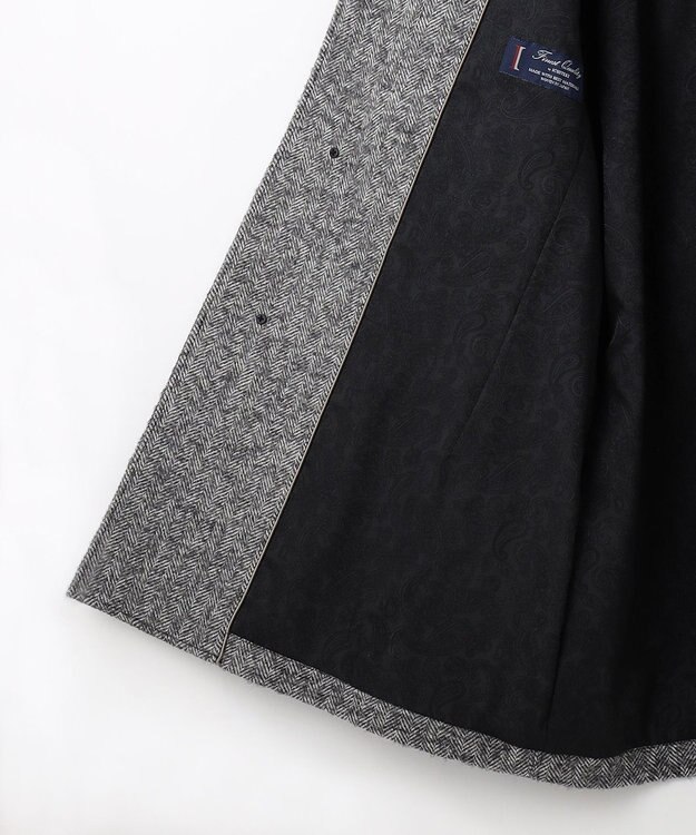 JOSEPH ABBOUD 【軽量/JAPANファブリック】アルパカヘリンボン ステンカラー コート ライトグレー系7
