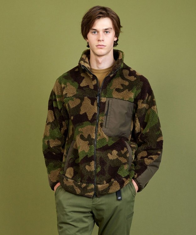 JOSEPH ABBOUD MOUNTAIN 【軽量】カモフラージュフリース ブルゾン カーキ系7