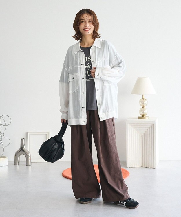 Green Parks アソートロゴ切替Ｔシャツ Charcoal Gray