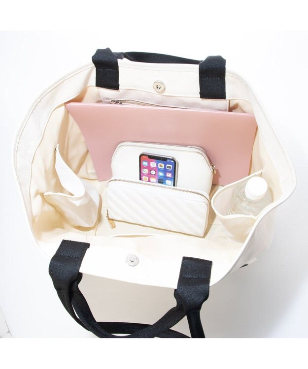 UNBILLION VERYコラボ カシュカシュ cachecache / 2WAYビッグキャンバストートバッグ アイボリーミックス