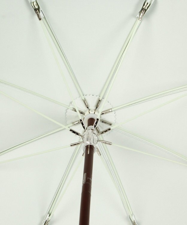 MOONBAT 【遮光/晴雨兼用日傘】POLO RALPH LAUREN(ポロ ラルフローレン) エンブフリル 長傘 遮熱 UV オフホワイト