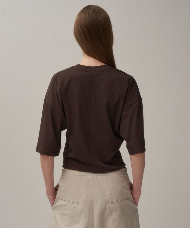 ATON 80/ FRESCA SMOOTH | ワイドスリーブＴシャツ DARK BROWN