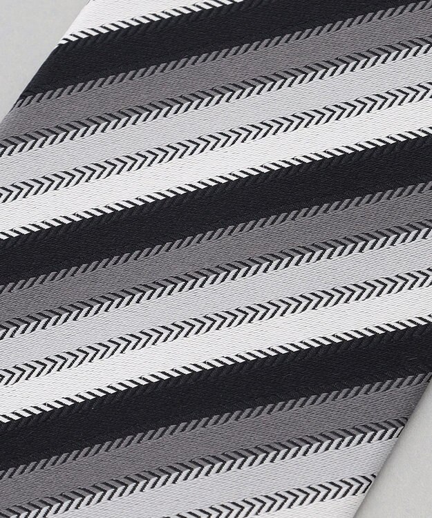 GOTAIRIKU 【WEAR BLACK】フォーマル用_ストライプ ネクタイ ブラック系1