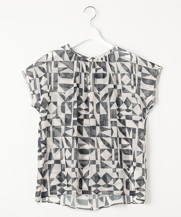 23区 【洗える】Ratti ウォールプリント ブラウス モノトーンプリント