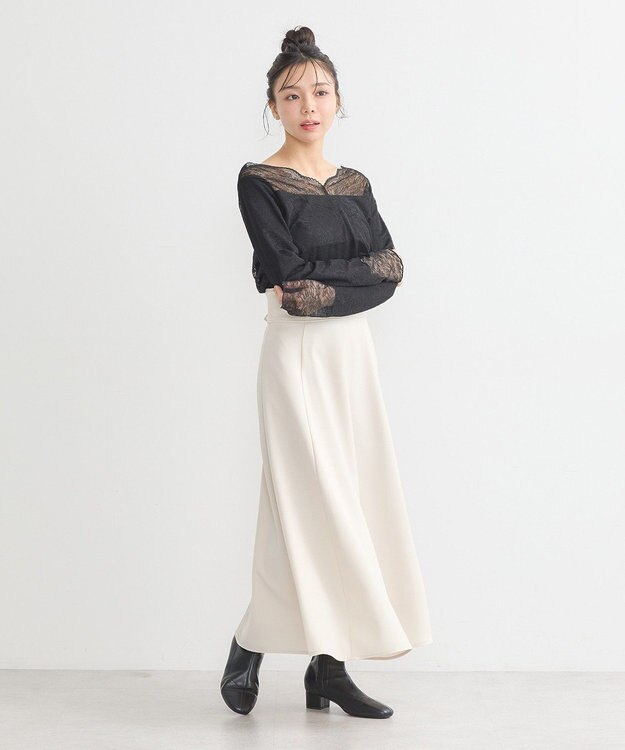 earth music&ecology あったか２ｗａｙレースプルオーバー Black