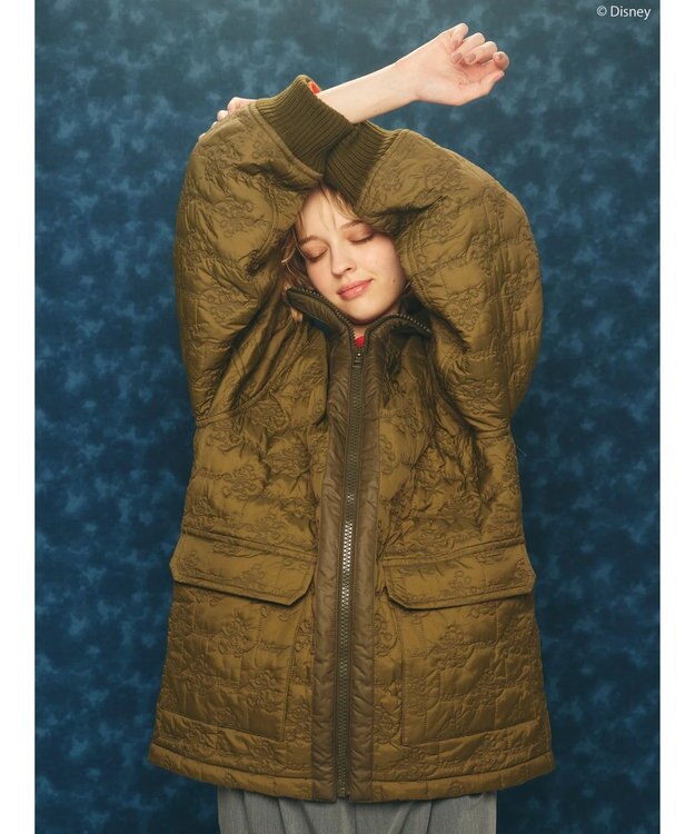 AMERICAN HOLIC ミッキー柄中綿キルトジャケット／Ｍｉｃｋｅｙ Khaki